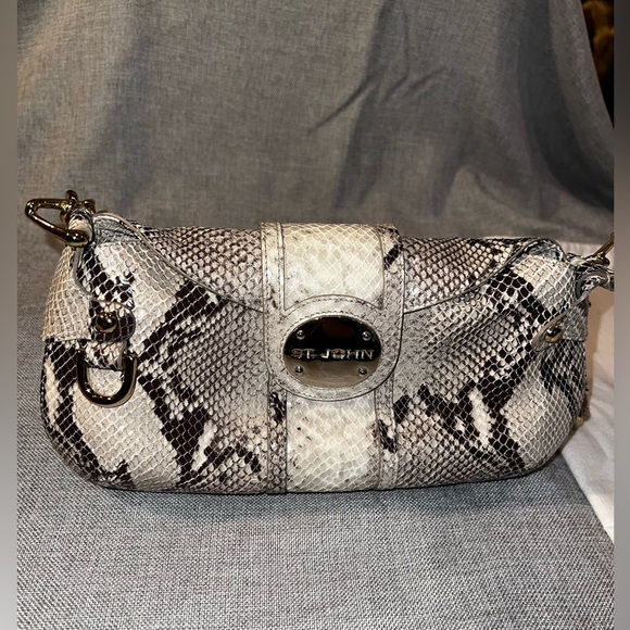 NWT St. John Python Leather Shoulder Bag - Picture 3 of 11